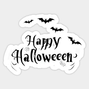 Happy Halloween typography poster with handwritten calligraphy text illustration Sticker